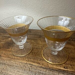 Gold-Rimmed Oyster or Fruit Cocktail Glasses
